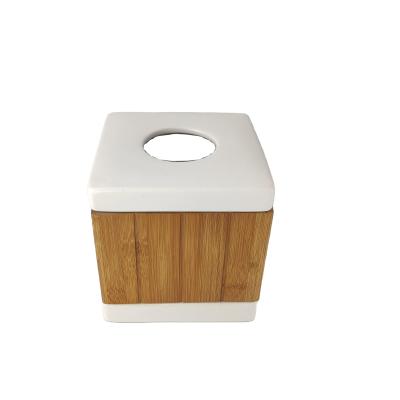 China Creative home hotel hotel tissue minimalist hot sale ceramic wooden box for sale