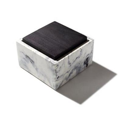 China Home and Hotel Office Decor Resin Storage Box Canister Sustainable Eco-friendly Natural Marble Jar With Lid for sale