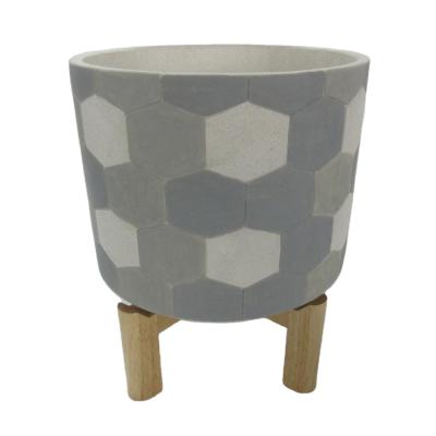 China Modern Wholesale Home Triangular Flower Pot Support Designed Concrete Planters for sale