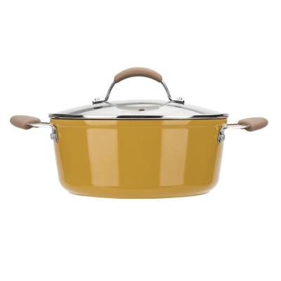 China Good Quality Viable Wholesale Customized Forged Aluminum Casserole Pan Cookware With Pot Cover Handle for sale