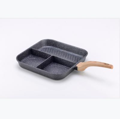 China Carote Grill Pan Nonstick Marble Coating Aluminum Sustainable Good Quality Multifunctional Cookware Set Cooking Pan Breakfast Frying Pan for sale