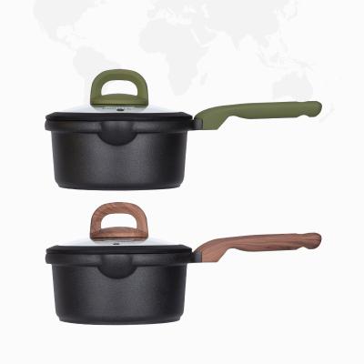 China Economical Sustainable Carrot Custom Design 18Cm Cast Aluminum Milk Pot Home Kitchen Pot Pan Cookware Nonstick Coating Set for sale