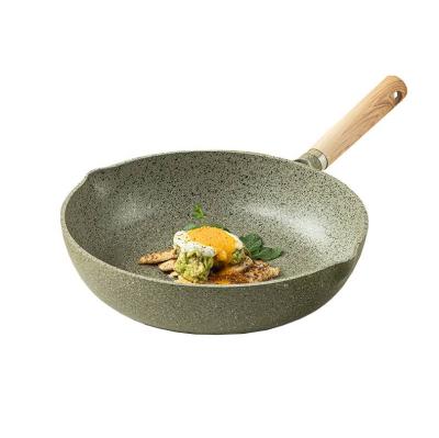 China Sustainable Carote Lightweight Non Stick Frying Pan Cooking Pans With Spouts Marble Coating For Home Kitchen for sale