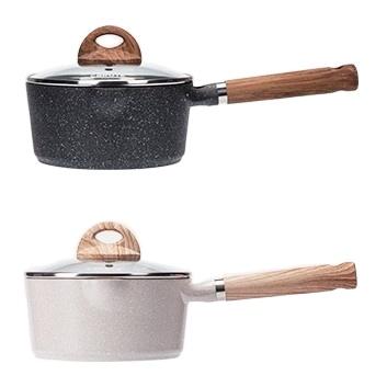 China Sustainable Carote Die 18cm Cast Aluminum Liner Non-Stick Mini Milk Cooking Pot Sauce Pan For Baby Food for sale