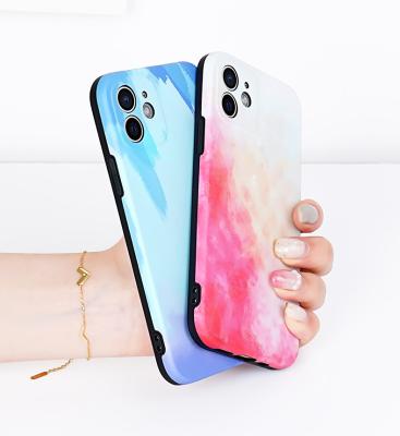 China Full Package European and American Advanced Watercolor Cover Protection Shockproof Soft Phone Case for sale