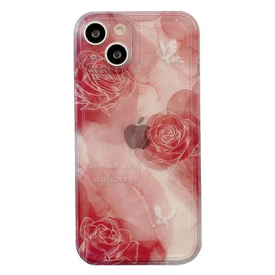 China New European and American mobile phone dizzy soft shell imd flower style retro shockproof jacket for sale