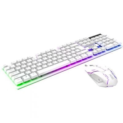 China KM100 Simple and Comfortable Anti-drop Mechanical Feel Gaming Keyboard and Mouse Kit Wired USB Luminous Keyboard and Mouse Set for sale