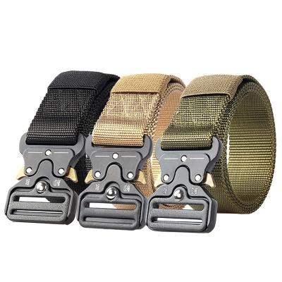 China Canvas Outdoor Military Army Tactical Waist Belt With Metal Buckle for sale