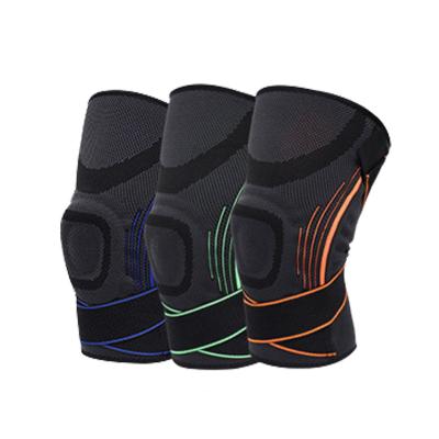 China Elasticity Adjustable Breathable High Quality Custom Logo Exercise Sports Outdoor Leg Wraps Patella Pad Gym Power Knee Brace Lifting Support for sale