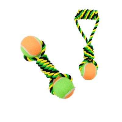 China Viable Wholesale Dental Cotton Rope Durable Dog Toys Rope Chew Toy For Pet Ball Dog Rope Toy for sale