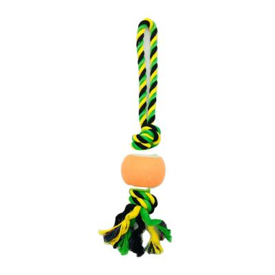 China 2021 Manufacturer Viable Wholesale Prices New Cheap Pet Toy Rope Set Polyester Pet Rope Ball Toy for sale