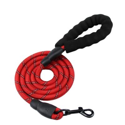 China Factory Wholesale Custom Lightweight Reflective Nylon Rope Pet Lead Lead Leash For Large Dog With Soft EVA Handle for sale