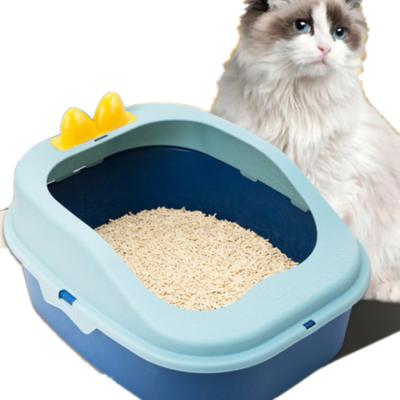 China Factory Wholesale Custom Oversized High Deodorizer Viable Barrier Large Large Cat Toilet Cat Toilet Cat Litter Box Splash Proof Box for sale