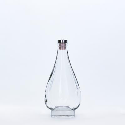 China 500ml Creative Transparent Custom Logo Shape Bordeaux Wine Bottle Transparent Glass Wine Bottle for sale