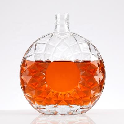 China Liquor Round XO Martell Crystal Face Carved High End Glass Wine Bottle Dedicated Glass Bottle for sale