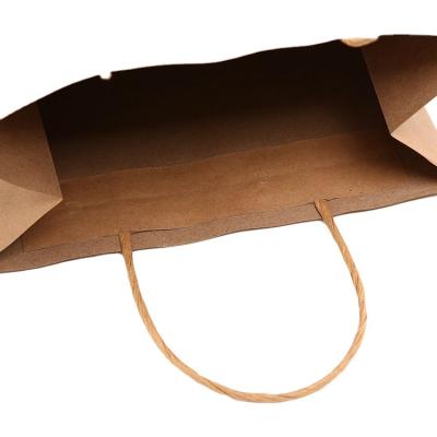 Cina Recycled Printed Materials Restaurant Fast Food Grade Shop Brown Custom Kraft Paper Bag in vendita