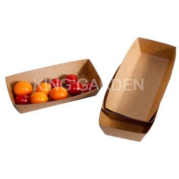 China New Design Disposable Kraft Paper Food Tray Disposable Fast Food Snack Eco Friendly Hot Selling Tray for sale