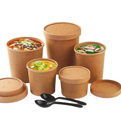 China Customization 26oz Quick Disposable Eco-Friendly Disposable Soup Container Noodle Paper Box With Paper Lid for sale