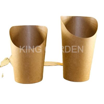 China Disposable Snack Paper Scoop Cup Chips French Fries Holder Disposable Paper Cup en venta