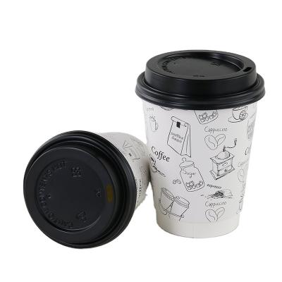 Cina 8 Ounce Disposable Cup Paper Cup Lid Single Wall Cover With Lid PS Paper Cup Lid in vendita