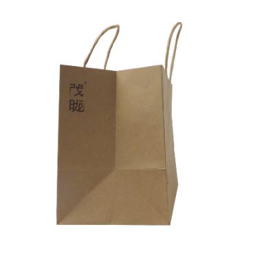 China Recycled Materials Customized Recyclable Brown Paper Bags With Handles And Logo Printed for sale