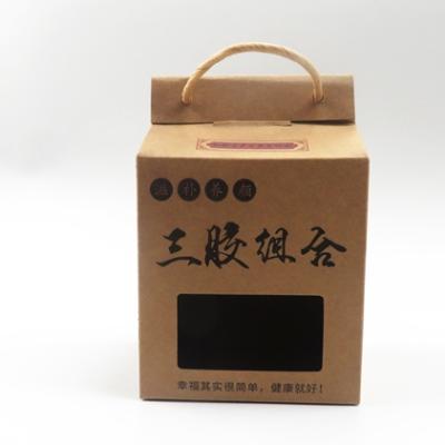 China Recycled Materials Custom Disposable Restaurant Take Out Lunch Packing Boxes For Chinese Fast Food Grade Kraft Paper Packing Box for sale