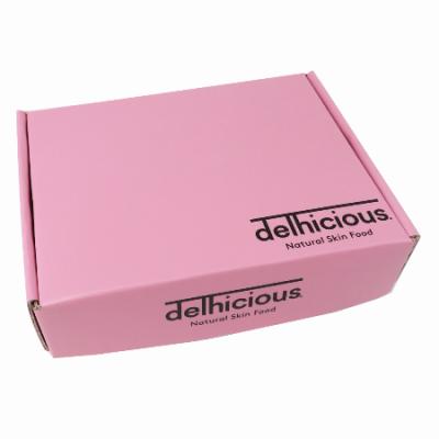 China Recycled Materials Wholesale Custom Logo Pink Mailing Packaging Box Corrugated Cardboard Box for sale