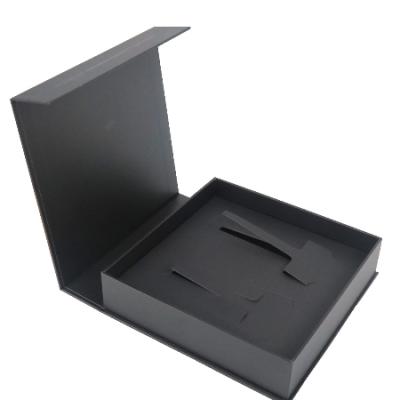 China Recycled Materials Black Magnetic Logo Premium Luxury Cardboard Paper Gift Wholesale Custom Hair Extension Wig Packaging Box for sale