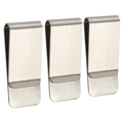 China Custom high quality stainless steel metal purse money clip in brushed color for wholesale for sale