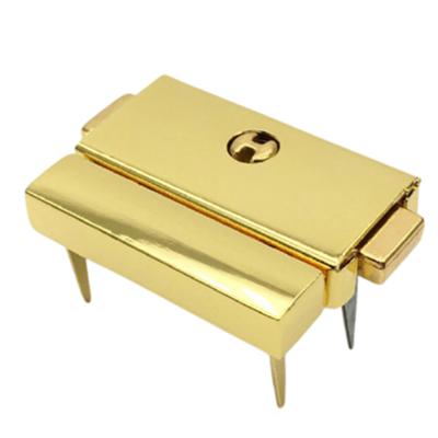 China Vintage Gold Silver Color Luggage Accessories Box Clasp Buckle Luggage Lock Box Spring Buckle Wooden Buckle Box Deduction for sale