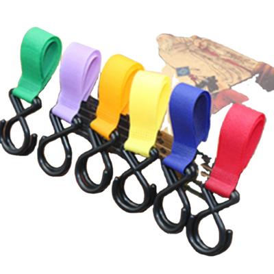 China Wholesale Baby Stroller Bag Vintage Hanger Hook Buggy Loop Tapes Clip Stroller Hook Adhesive Aluminum with Hangall Straps for sale