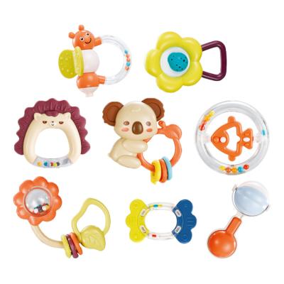 China Sensory Toys BPA Free Teether Toy Rattle Teether Food Grade Toys Newborn Baby Set for sale