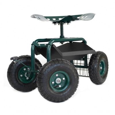 China Garden Cart With Wheels Four Wheels Garden Tool Rolling Cart Tractor Seat Garden Rolling Seat Cart for sale