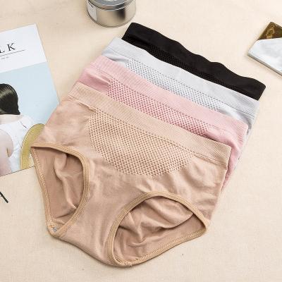 China JULY SONG 3D Honeycomb Women Mid Waist Underwear Cotton Panties Female High Elastic Briefs Tummy Control Breathable Seamless Panties for sale