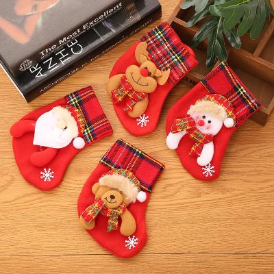 China Wholesale Cartoon Small Candy Gifts Bag Hot JULY SONG Christmas Gift Stocking Wholesale Cartoon Santa Claus Deer Decor Hanging Socks Small Candy Gifts Bag for sale