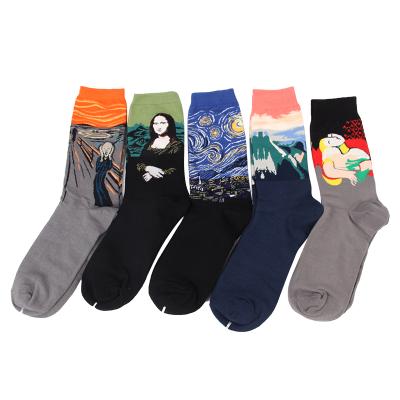 China Sporty JULY SONG Creative Cotton Socks Unisex Fashion Skateboard Long Tube Socks For Men Art Printed Casual Women Funny Socks for sale