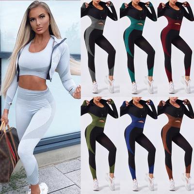 China TOP SONG Breathable Slim Fitness JULY Long Sleeve Crop All Season Yoga Apparel Casual Sweat-Wicking Quick-Dry Jogging Seamless Yoga Suit for sale