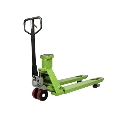 China Carbon Steel/304 Stainless Steel 2000kg 3000kg Hand Pallet Truck Scale With 550mm Or 680mm Wide Fork for sale