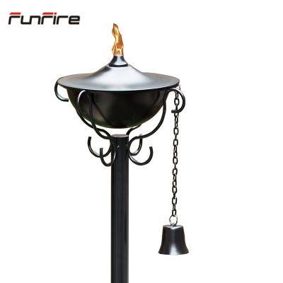 China Matt Deco Home Citronella Garden Patio Flame Metal Environmental Friendly Black Outdoor Torches for sale