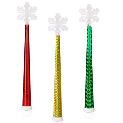 China Good Quality ABS+PC Christmas Magic Wand With Sound And Flashing RGB LED Snowflake Magic Wand Magic Stick for sale