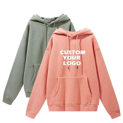 China Custom Logo Men's 100% Cotton Fleece Winter Hoodies Unisex Men's Anti-Shrink Oversized Thick Hoodie Hoodies for sale