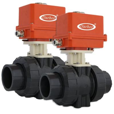 China General Darhor Motorized Actuator Ball Valve PVC Ball Valve On-Off Type DN15 DN20 220VAC 24VDC for sale