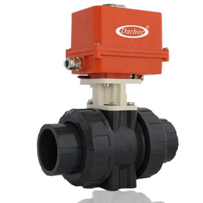 China General Darhor UPVC 3 Inch Diverter PVC Three Way Ball Valve On-Off Type for sale