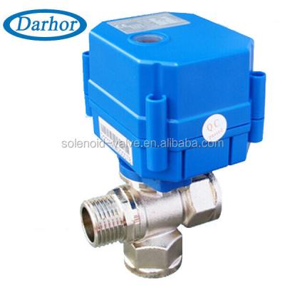 China DHMV20S DN15 Series 3 Way Stainless Steel General Motorized Ball Valve for sale