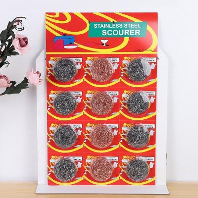 China Stocked 12 Pcs / Card Factory Price Stainless Scourer Scrubber For Kitchen Cleaning for sale