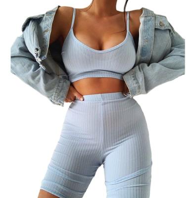 China 2021 Breathable High Quality Sweatsuit Ribbed Women Casual Yoga Sports Wear Bra And Joggers Sets For Woman for sale