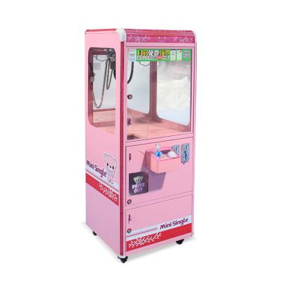 China Metal+acrylic+plastic mini claw crane baby pink bear claw machine children's playground gift claw machine for sale for sale