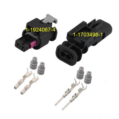 China Automotive Electronics 2p Amp VW Pin Connector 2 Automotive Waterproof Car Electric Inside 2pin Male Connector Female Terminals 1-1703498-1 for sale