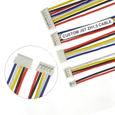 China OEM odm electronic custom jst 2 3 4 5 6 7 8 9 10 11 12 13 male female wiring harness cable assembly pin connector zh 1.5mm pitch cable for sale