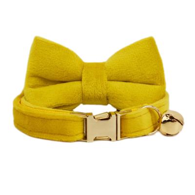 China Personalized Top Seller Personalized Custom Logo Velvet Adjustable Luxury Wholesale Cat Collar With Tinny Bell Webbing For Sublimation for sale